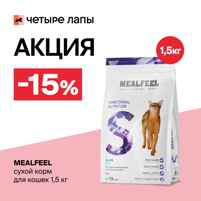 скидка 15% на сухой корм